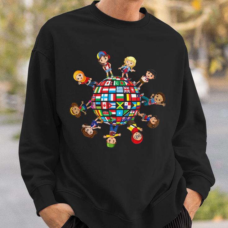 Children's From Different Countries And Nations Flags World Sweatshirt Geschenke für Ihn