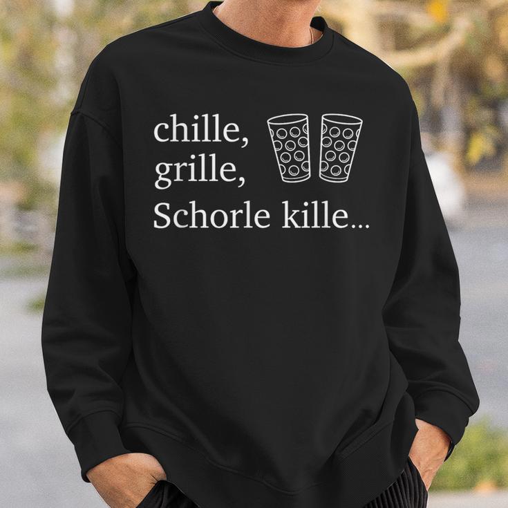 Chille Grille Schorle Kille & Dubbeglas Sweatshirt Geschenke für Ihn