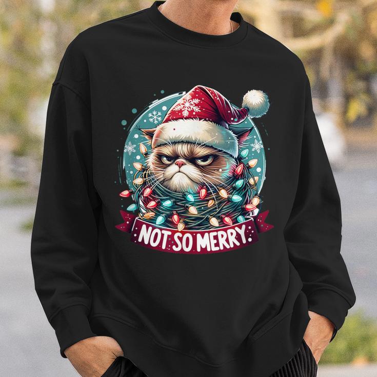 Christmas Cat Not So Merry Cat Sweatshirt Geschenke für Ihn