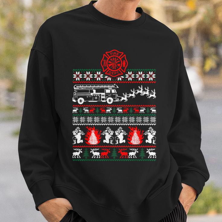 Christmas Fireman Fire Brigade Ugly Christmas Sweatshirt Geschenke für Ihn