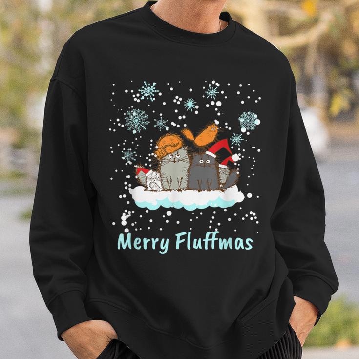 Christmas I Merry Fluffmas I Christmas Cats Cat Sweatshirt Geschenke für Ihn