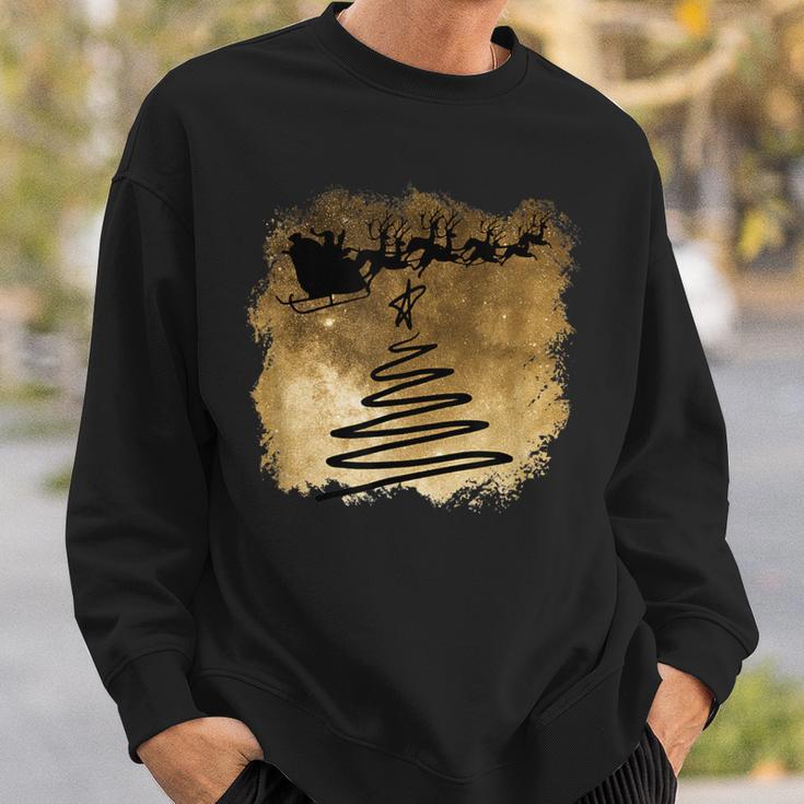 Christmas Sleigh Hand-Painted Christmas Tree Sweatshirt Geschenke für Ihn