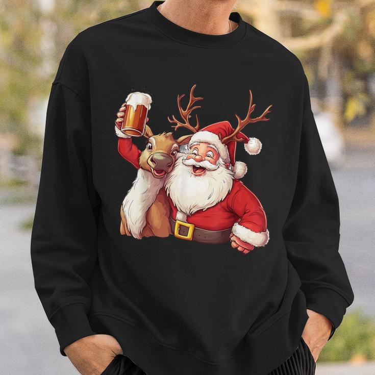 Christmas Tree Santa Reindeer Christmas Sweatshirt Geschenke für Ihn