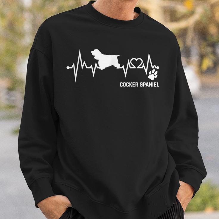 Cocker Spaniel Heartbeat Pulse Dog Ecg Dog Lovers S Sweatshirt Geschenke für Ihn