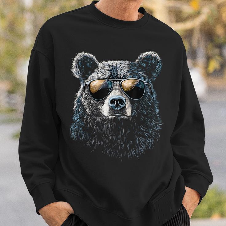 Cool Bear Portrait With Sunglasses Illustration Bear Sweatshirt Geschenke für Ihn