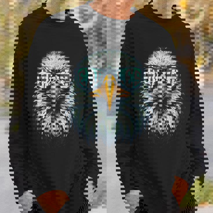 Cool Face Eagle With Sunglasses Vintage Eagles Flying Bird Sweatshirt Gifts for Him