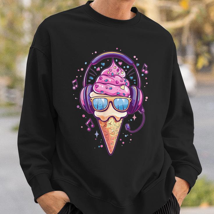 Cool Ice Cream With Sunglasses I Ice Cream Sweatshirt Geschenke für Ihn