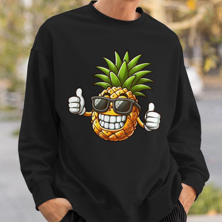 Cool Pineapple Wearing Sunglasses Fun Fruit Sweatshirt Geschenke für Ihn