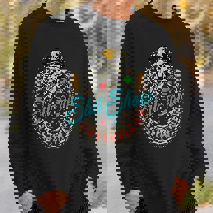 Cool Shit Show Supervisor Skull Hilarious Vintage For Adults Sweatshirt Gifts for Him