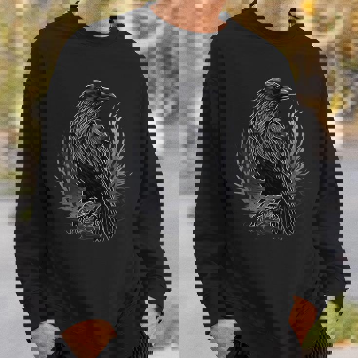 Cuervo Negro Gótico Con Estampado De Cuervo Camisa de entrenamiento Regalos para él