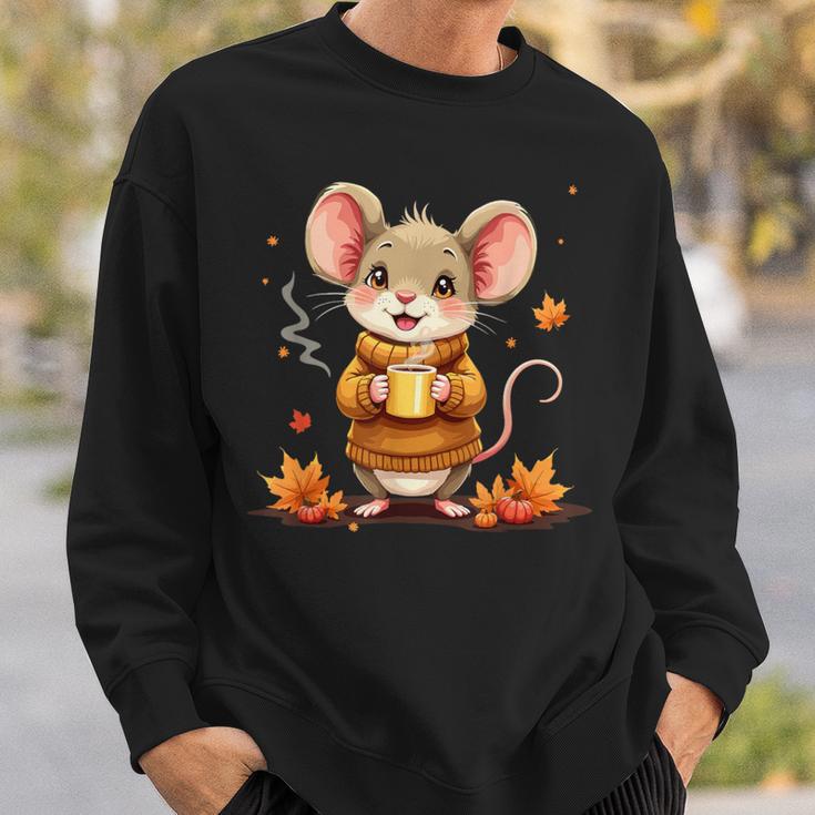 Cute Mouse With Autumn Graphic Sweatshirt Geschenke für Ihn