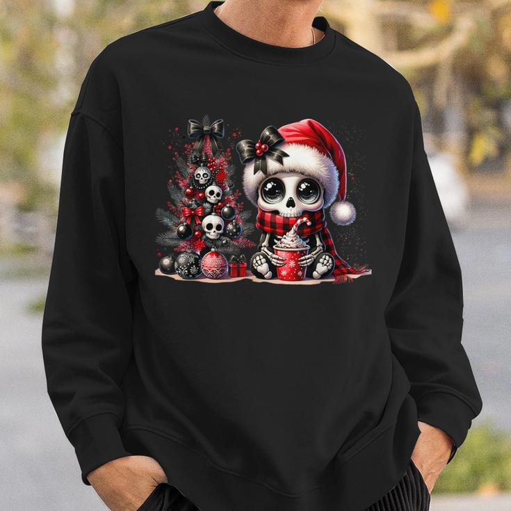 Cute Skeleton Skull Christmas Gothic Christmas Tree Sweatshirt Geschenke für Ihn