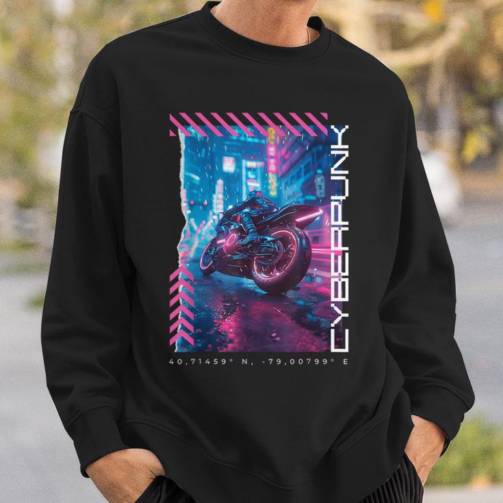 Cyberpunk Motorcycle Futuristic Tokyo Sweatshirt Geschenke für Ihn