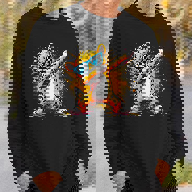 Dabbing Cheetah Sunglasses Cheetah Animal Colorful Sweatshirt Gifts for Him