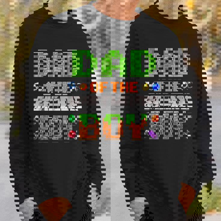 Dad Of The Birthday Boy Party Video Gamer Pixel Number Sweatshirt Gifts for Him