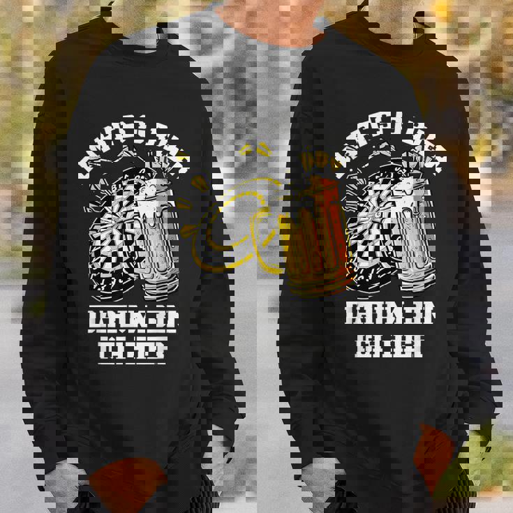 Dart Und Bier Darum Bin Ich Hier Dartscheibe Retro Dart Sweatshirt Geschenke für Ihn