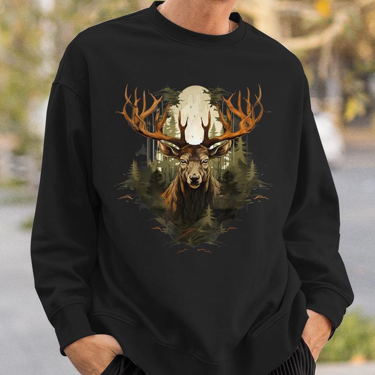 Deer Wildlife Nature Motif Animal Lovers Landscape Forest Sweatshirt Geschenke für Ihn