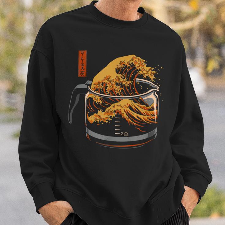 Die Große Welle Des Kaffees Sweatshirt Geschenke für Ihn