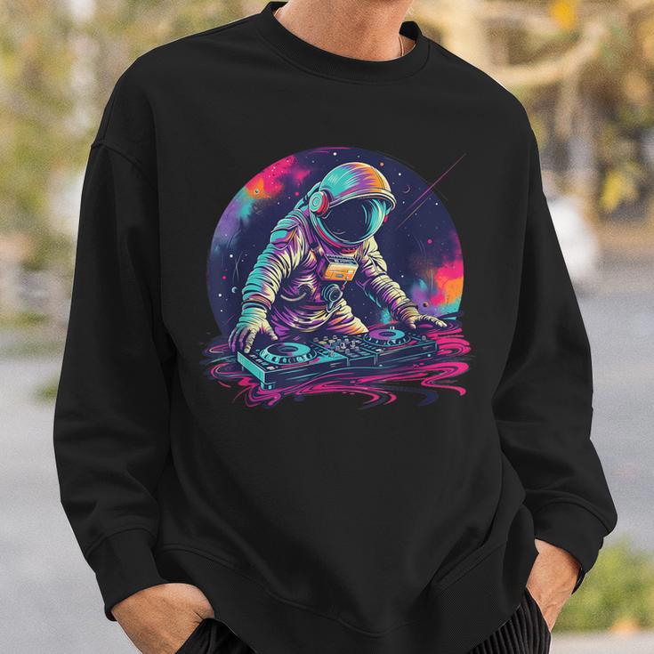 Dj Astronaut Space Galaxy Techno Rave Edm House Music Planet Sweatshirt Geschenke für Ihn