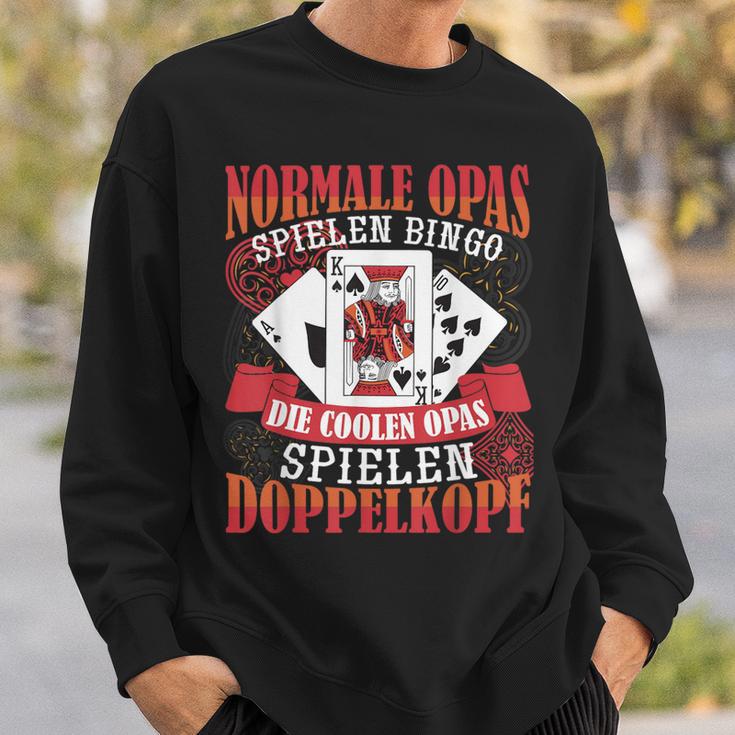 Double Head Grandpa Normal Grandpa Playing Bingo Sweatshirt Geschenke für Ihn