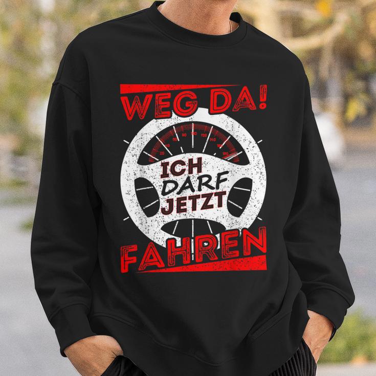 Driver Licence Testing Passed Weg Da Ich Darf Jetzt Fahren Sweatshirt Geschenke für Ihn