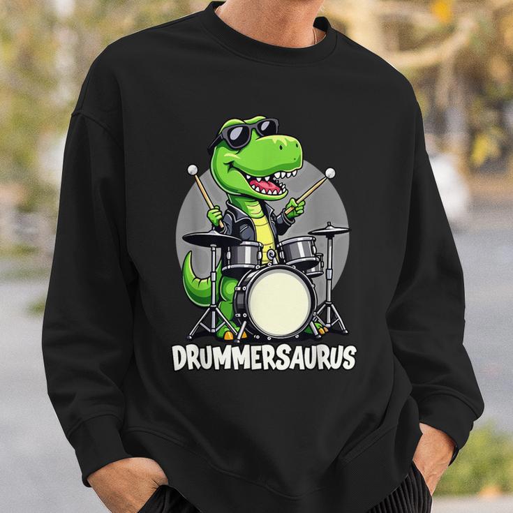 Drummer Boy Musician Drummersaurus Dinosaur Sweatshirt Geschenke für Ihn