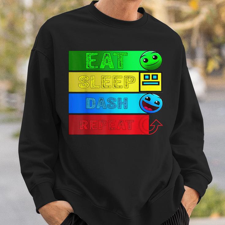 Eat Sleep Dash Repeatideo Game Geometryideo Gamer Sweatshirt Geschenke für Ihn