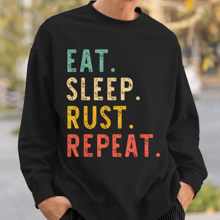 Eat Sleep Rust Repeat Programming Retrointage Sweatshirt Geschenke für Ihn