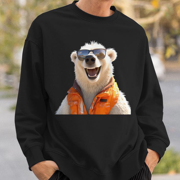 Eisbär Mit Sonnenbrille Tierliebhaber Bären Süßes Eisbären Sweatshirt Geschenke für Ihn