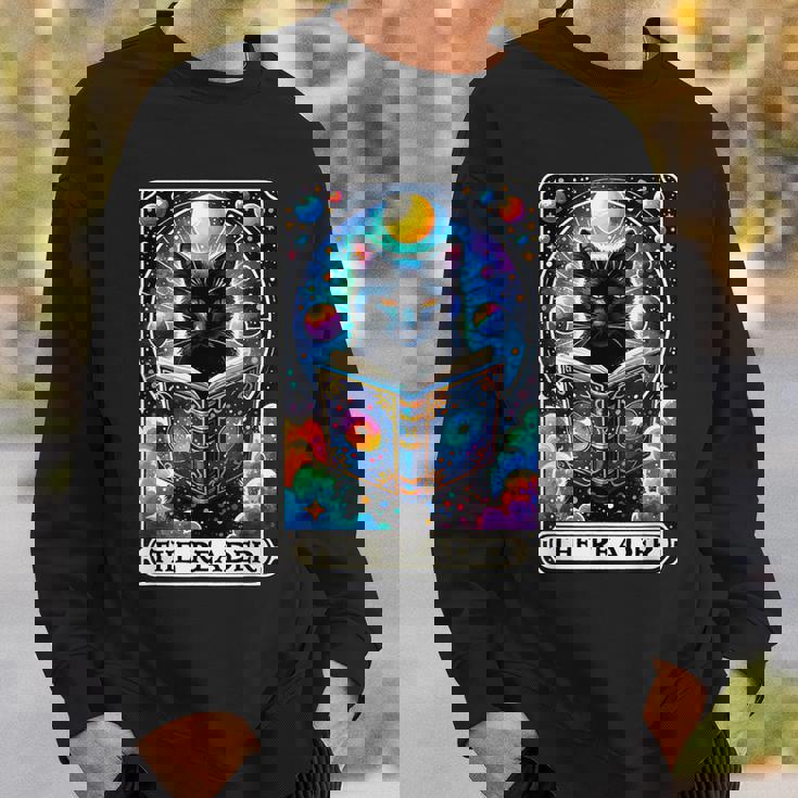 El Lector Tarot Card Cat Libros Amantes Camisa de entrenamiento Regalos para él