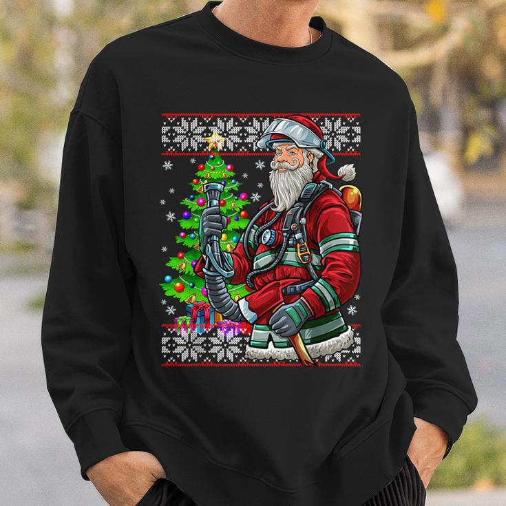 Fireman Santa Claus Fire Brigade Ugly Christmas Sweatshirt Geschenke für Ihn