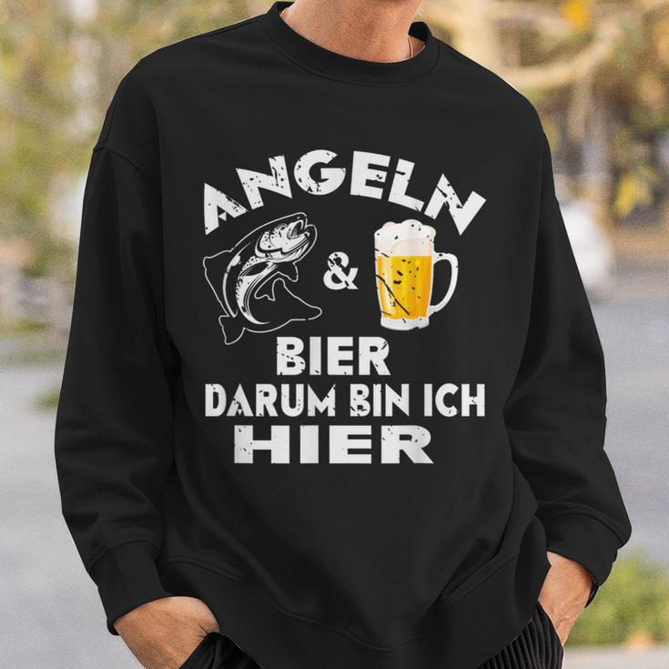 Fisch&Bier Darum Bin Ich Hier Angler Sweatshirt Geschenke für Ihn