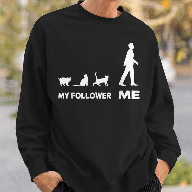 My Follower Me Cat Cute Cat Cute Sweatshirt Geschenke für Ihn