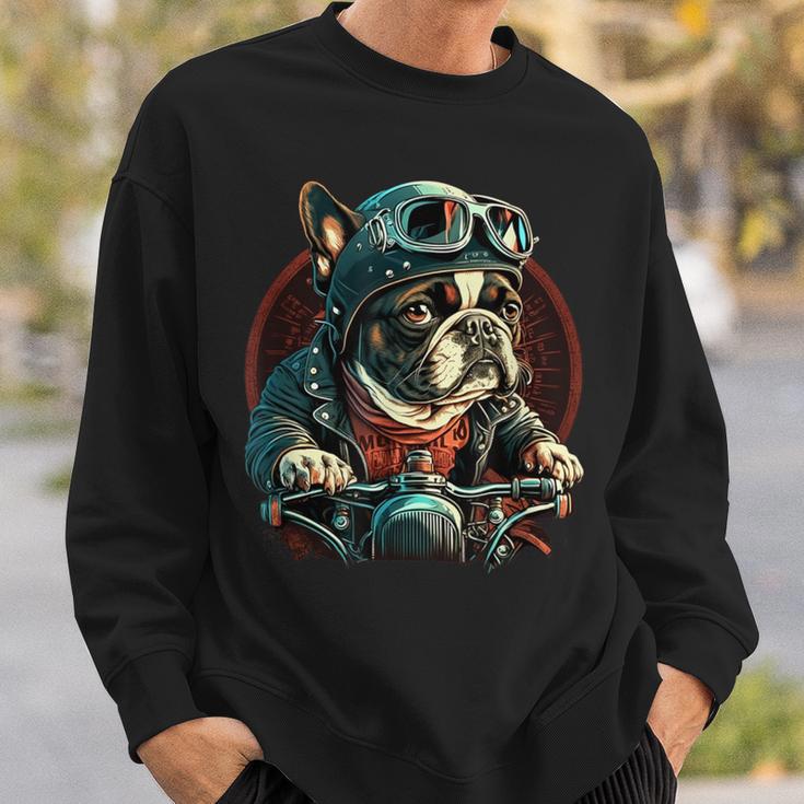 French Bulldog Cool Biker Motorcycle Riding Frenchie Sweatshirt Geschenke für Ihn