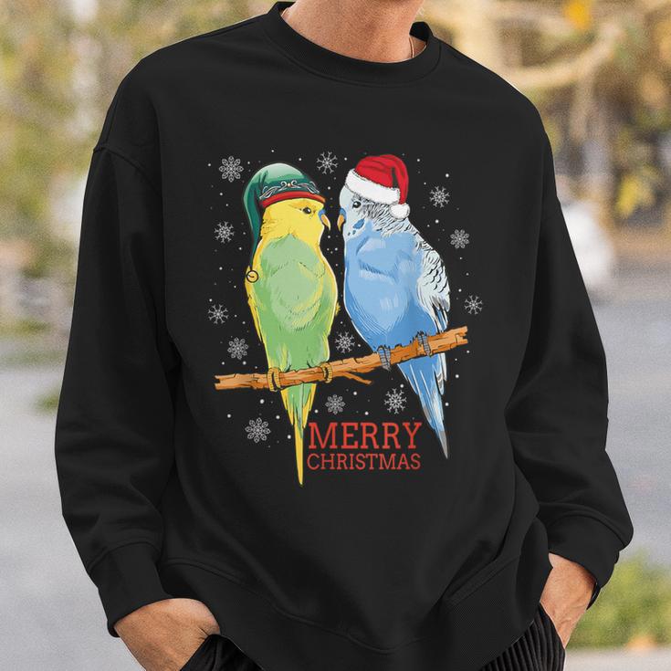 Frohe Weihnachten Budgies Birds Sweatshirt Geschenke für Ihn