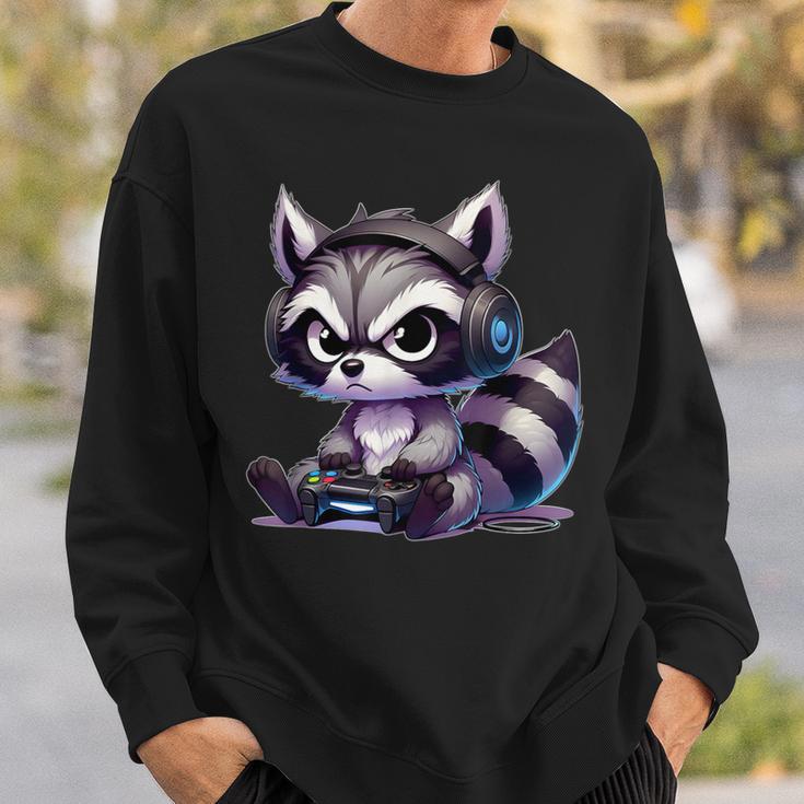 Angry Raccoon Gamerideo Games Lover Sweatshirt Geschenke für Ihn