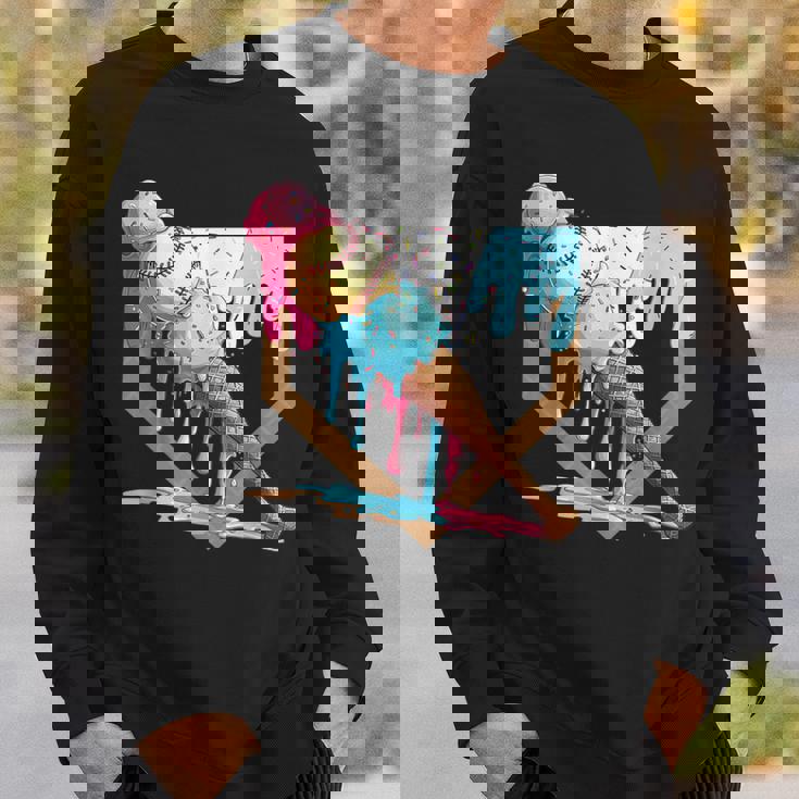 Baseball Ice Cream Dripping Baseball Home Plate Drip Sweatshirt Gifts for Him Baseball Ice Cream Dripping Baseball Home Plate Drip Sweatshirt Gifts for Him