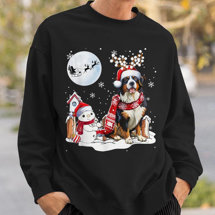 Bernese Mountain Dog Christmas Snowman Xmas Lights Sweatshirt Geschenke für Ihn