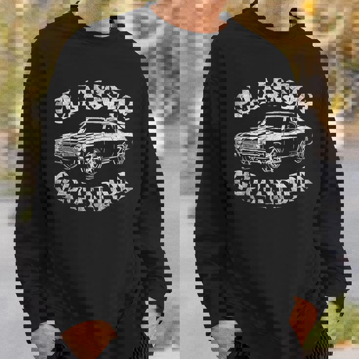 Grandpa Classic Car Graphic Family Grandpa Fathers Day Sweatshirt Gifts for Him