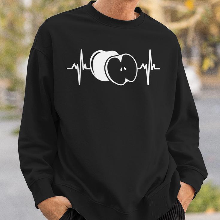 Heartbeat Ekg Apple Fruit Apple Sweatshirt Geschenke für Ihn