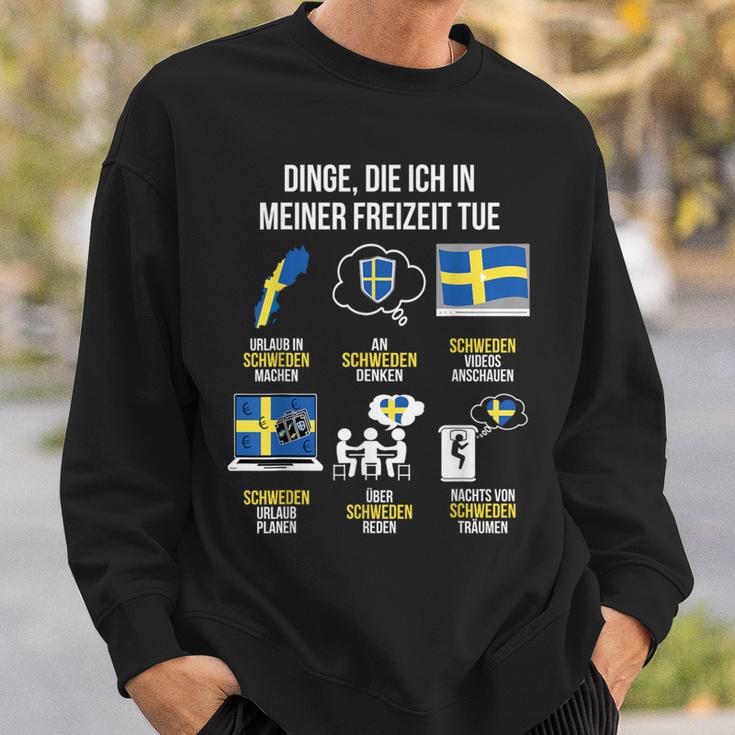 Saying Dinge Die Ich In Der Freizeit Tue Sweden Sweatshirt Geschenke für Ihn