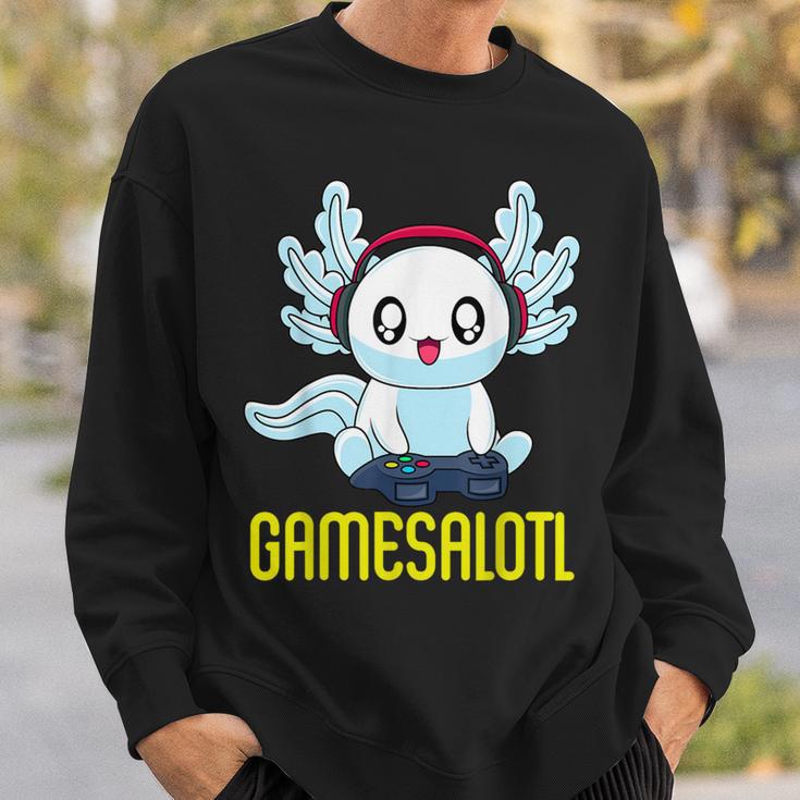 Gamesalotl Gamesolotl Gamer Gaming Axolotl Playsalotl Sweatshirt Geschenke für Ihn