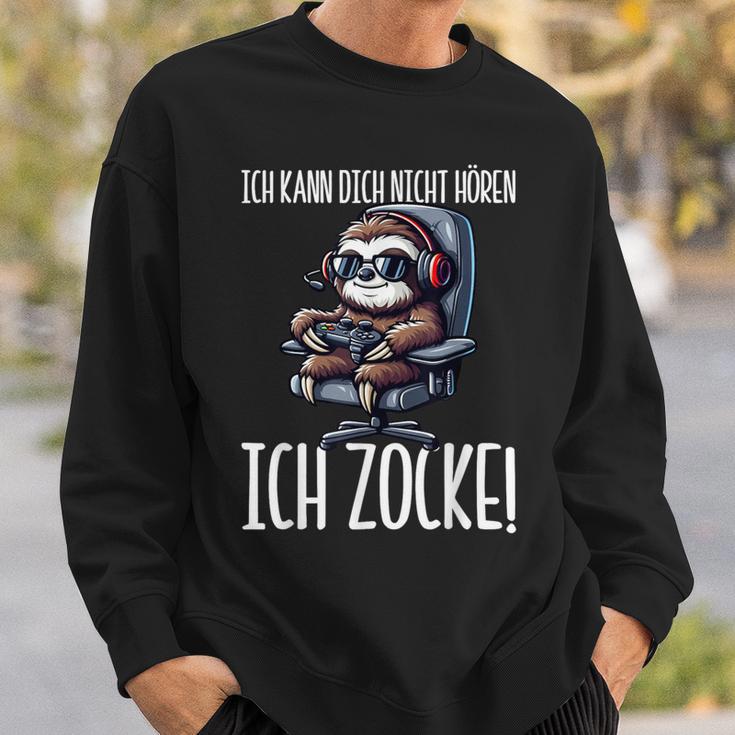 Gaming Ich Kann Dich Nicht Hören Ich Zocke Faultier Sweatshirt Geschenke für Ihn