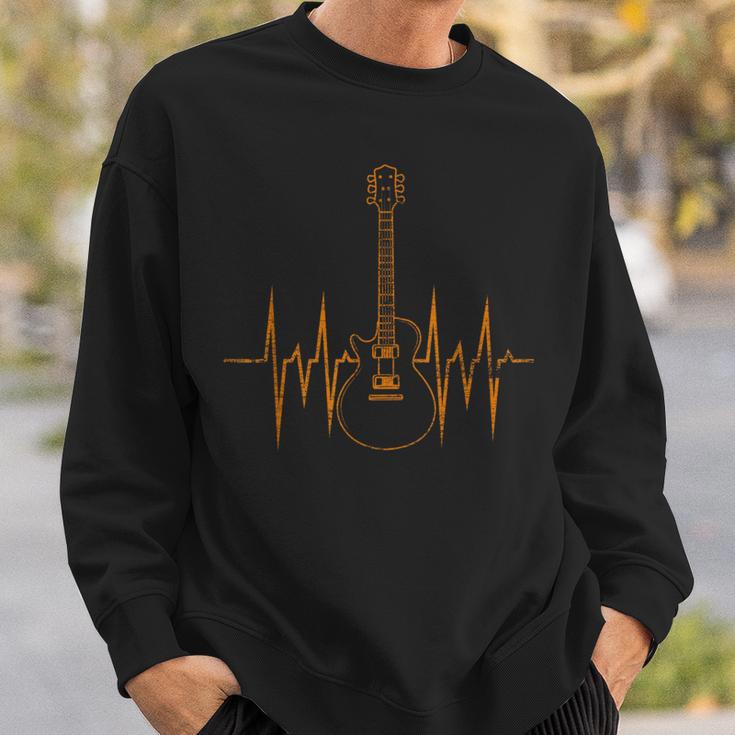 For Guitarists Heartbeat Guitar Sweatshirt Geschenke für Ihn