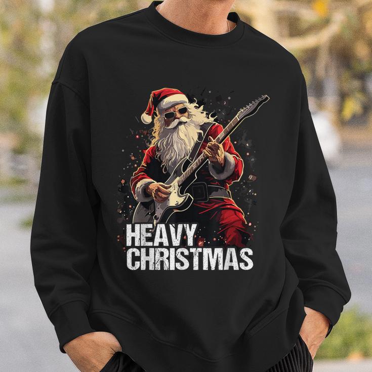 Heavy Christmas Santa Claus Guitar Sweatshirt Geschenke für Ihn