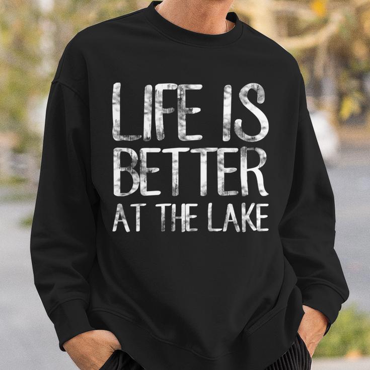 Humoristique Life Is Better At The Lake Manche Longue Sweater e Cadeaux pour lui