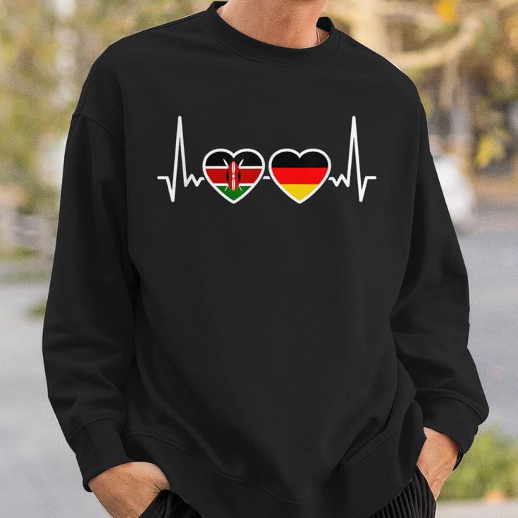 Kenya Germany Heartbeat Flag German Kenyan Sweatshirt Geschenke für Ihn