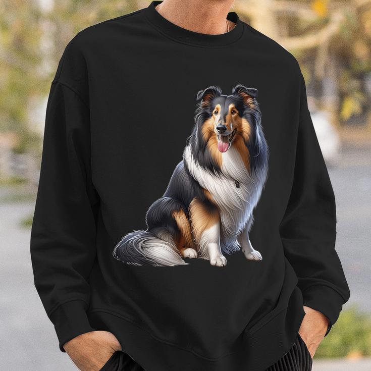 Langhaar Collie Motiv Collie Sweatshirt Geschenke für Ihn