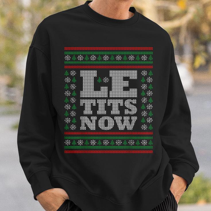 Le Tits Now Ugly Jumper Christmas Lass Es Snow Christmas Sweatshirt Geschenke für Ihn