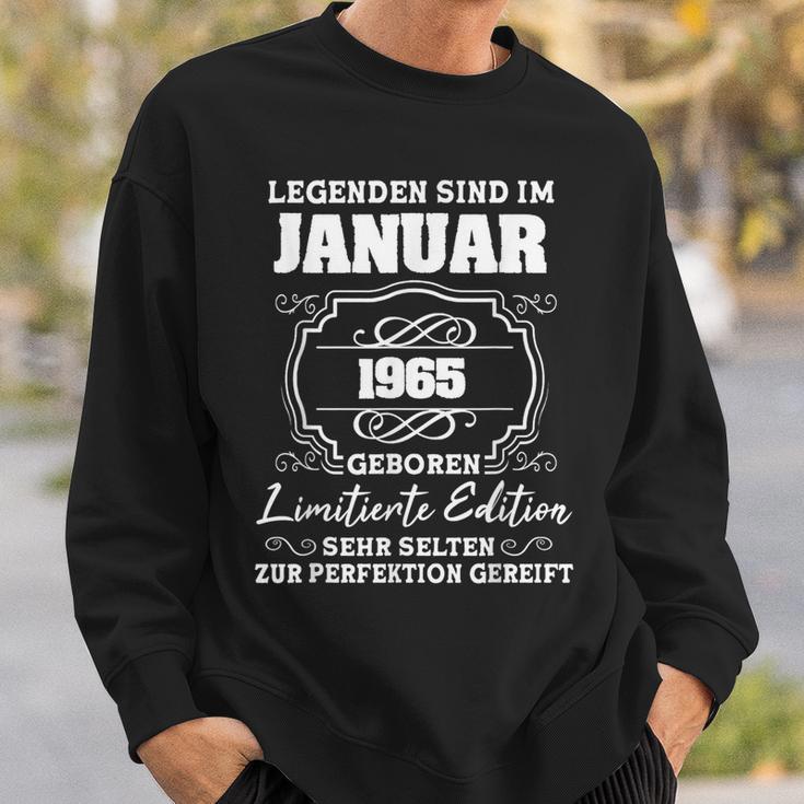 Legends Was Born In January 1965 60Th Birthday Man Sweatshirt Geschenke für Ihn